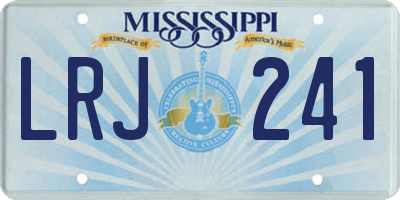 MS license plate LRJ241