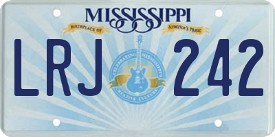 MS license plate LRJ242