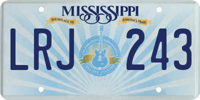 MS license plate LRJ243