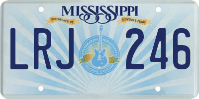 MS license plate LRJ246