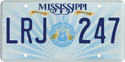 MS license plate LRJ247