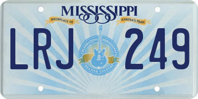 MS license plate LRJ249