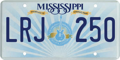 MS license plate LRJ250