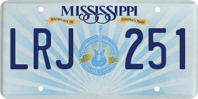 MS license plate LRJ251
