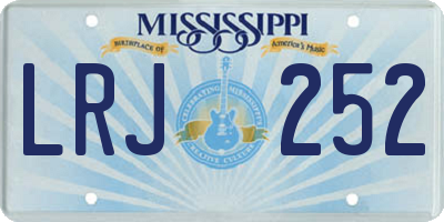 MS license plate LRJ252