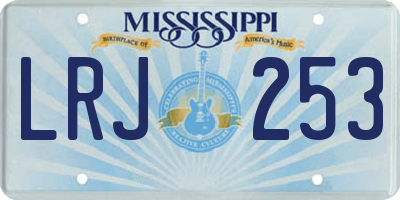 MS license plate LRJ253