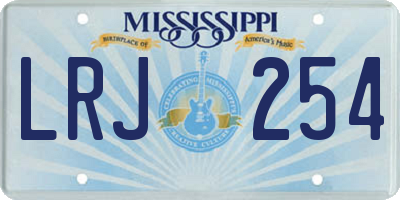 MS license plate LRJ254