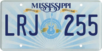MS license plate LRJ255