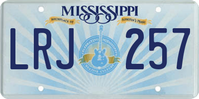 MS license plate LRJ257