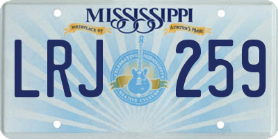 MS license plate LRJ259