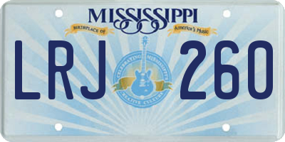 MS license plate LRJ260