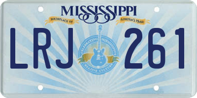 MS license plate LRJ261