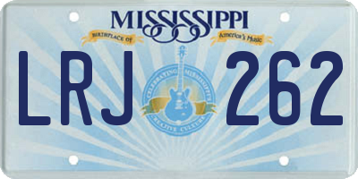 MS license plate LRJ262