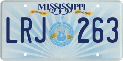 MS license plate LRJ263