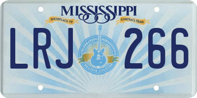 MS license plate LRJ266