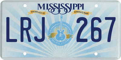 MS license plate LRJ267