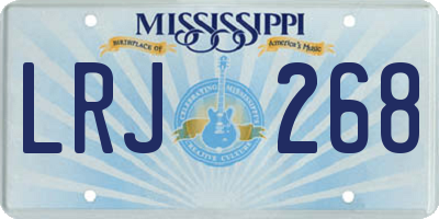 MS license plate LRJ268