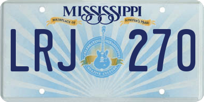 MS license plate LRJ270