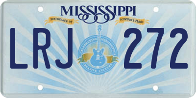 MS license plate LRJ272