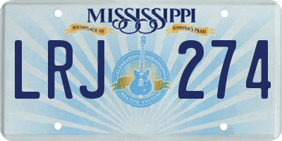 MS license plate LRJ274