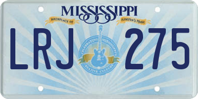 MS license plate LRJ275
