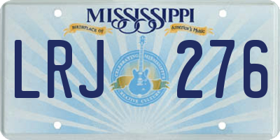 MS license plate LRJ276