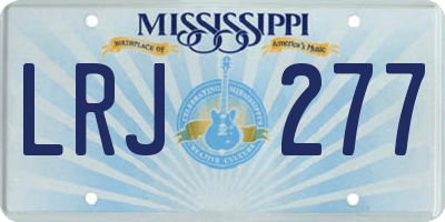 MS license plate LRJ277