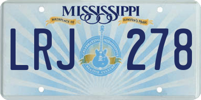 MS license plate LRJ278