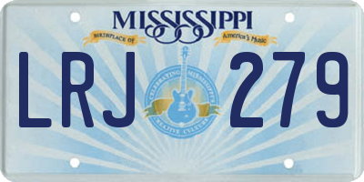 MS license plate LRJ279