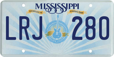 MS license plate LRJ280