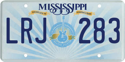 MS license plate LRJ283