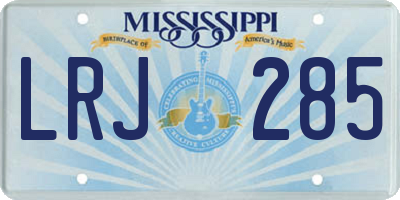 MS license plate LRJ285
