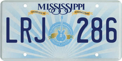 MS license plate LRJ286