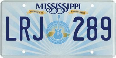 MS license plate LRJ289