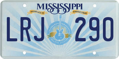 MS license plate LRJ290