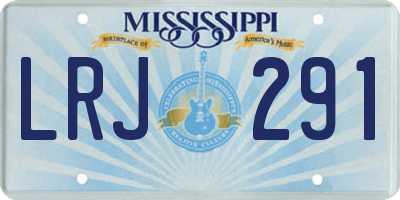 MS license plate LRJ291