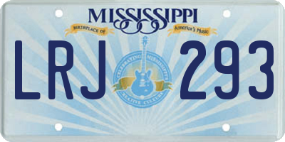 MS license plate LRJ293
