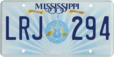 MS license plate LRJ294