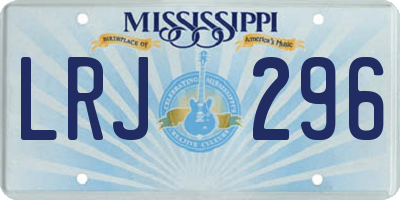 MS license plate LRJ296