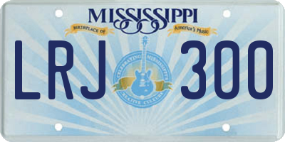 MS license plate LRJ300