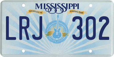 MS license plate LRJ302
