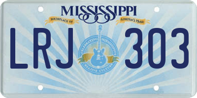 MS license plate LRJ303