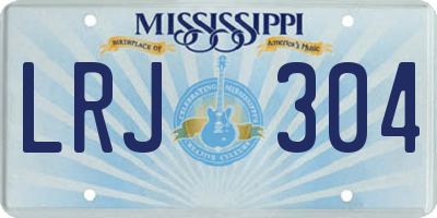 MS license plate LRJ304
