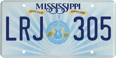 MS license plate LRJ305