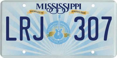MS license plate LRJ307
