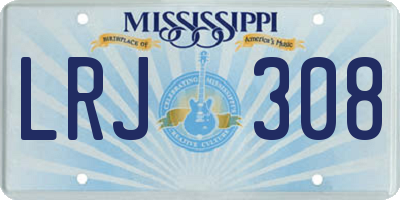MS license plate LRJ308