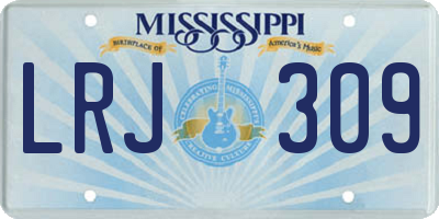 MS license plate LRJ309