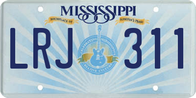 MS license plate LRJ311