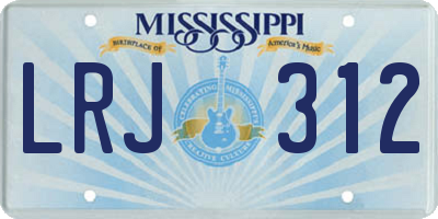 MS license plate LRJ312