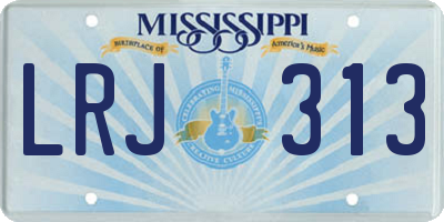 MS license plate LRJ313
